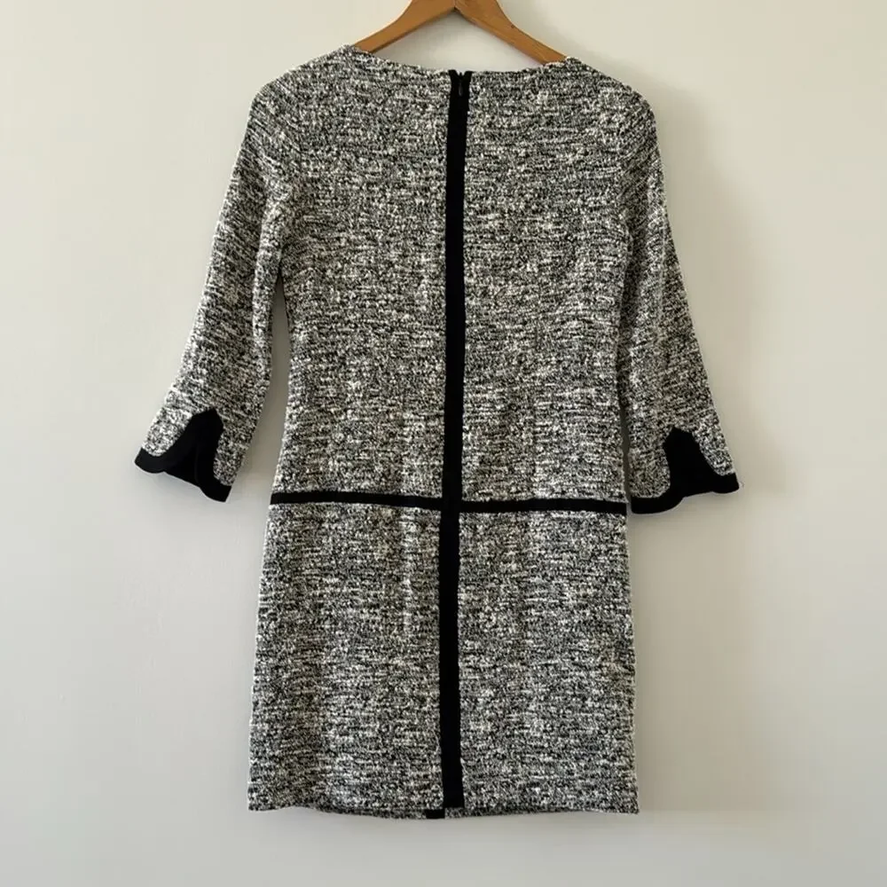Rag & Bone Camden Tweed Shift Dress Black White Contrast Trim Size 0 - Picture 4 of 7
